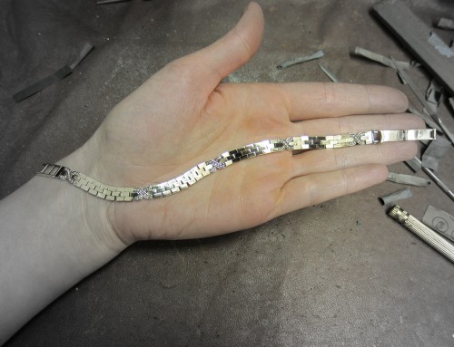 Diamond bracelet remodelled from client’s vintage watch