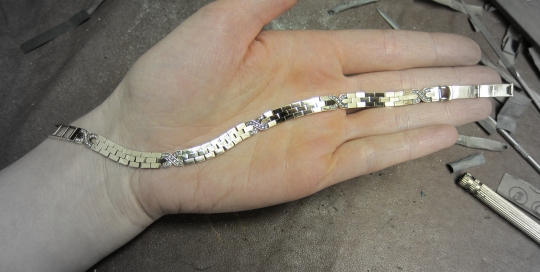 Gold and diamond bracelet commission remodelled from vintage watch